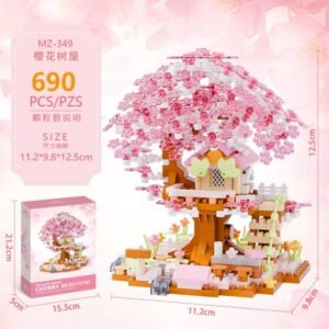 Four Seasons Cherry Blossoms Flower House Building Blocks Set (Pink)