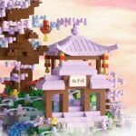 Violet Cherry Blossom Waterfall Tree House Building Blocks Set - Large - Image 3