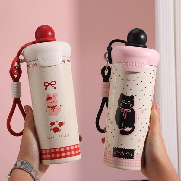 Cute Rabbit Insulated Water Bottle 500ml - Image 3